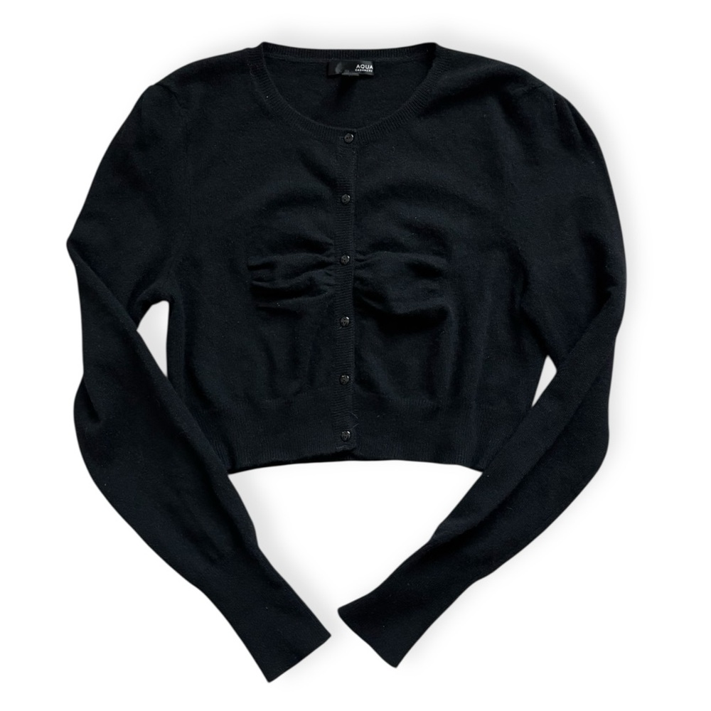 Aqua Cashmere cropped cardigan